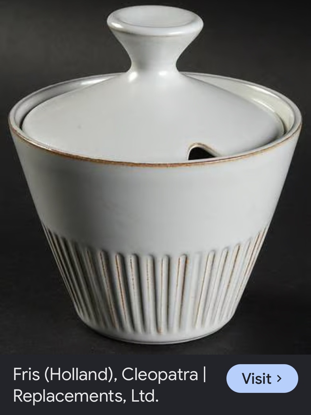 Fris Cleopatra White Lidded Ceramic Sugar Bowl